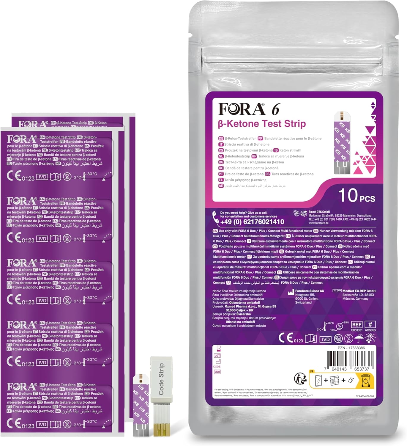 Keton Teststreifen für Fora 6