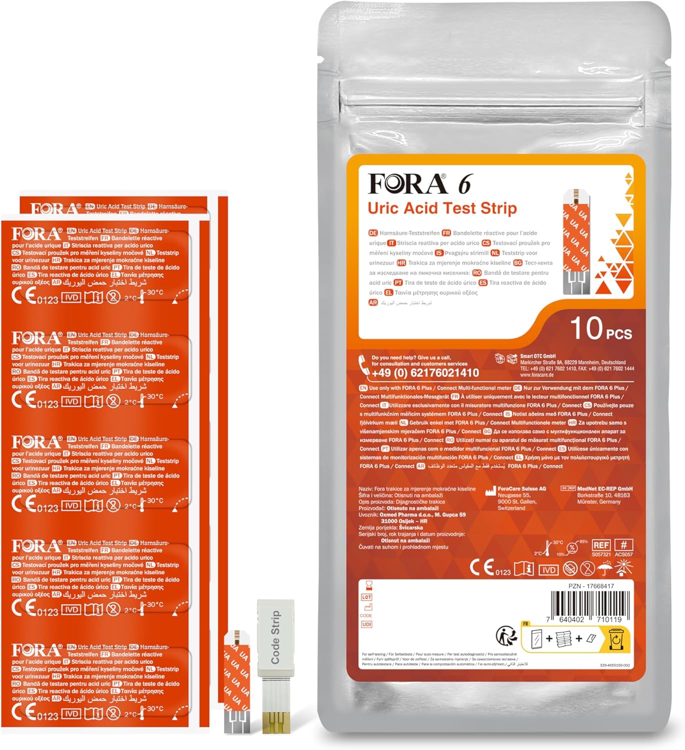 Harnsäure Teststreifen für Fora 6