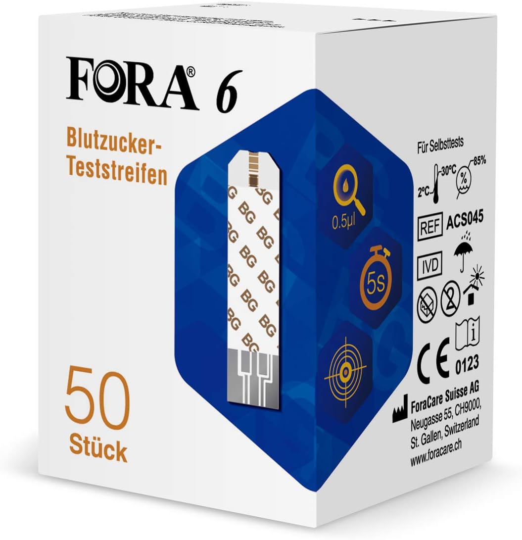50x Blutzucker Teststreifen für Fora 6 APO