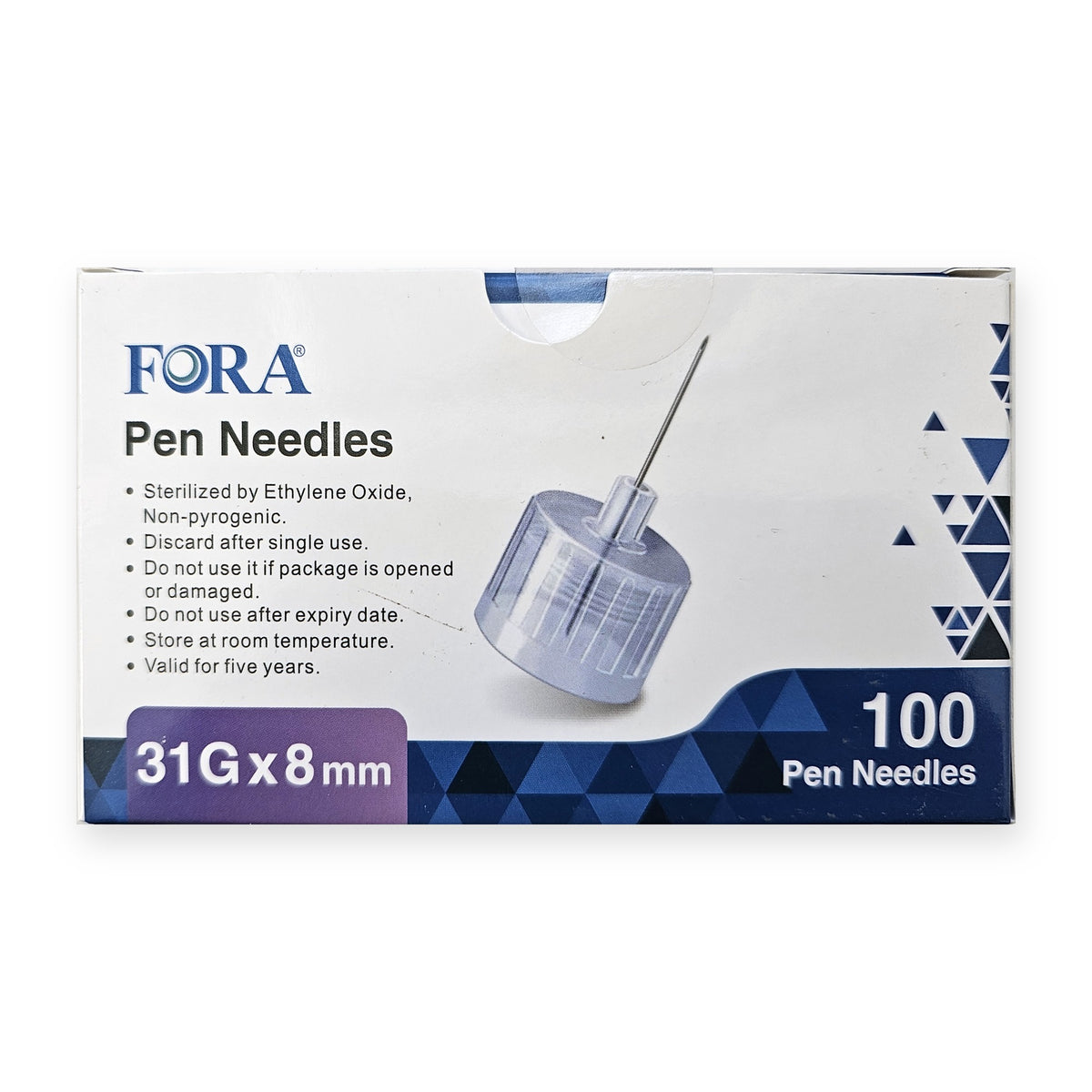 FORA Pen-Nadeln 31G × 8 mm, 100 Stück