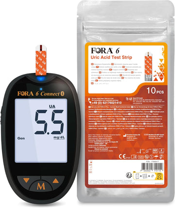 FORA 6 Connect (mmol/l) mit 10 Harnsäure Teststreifen